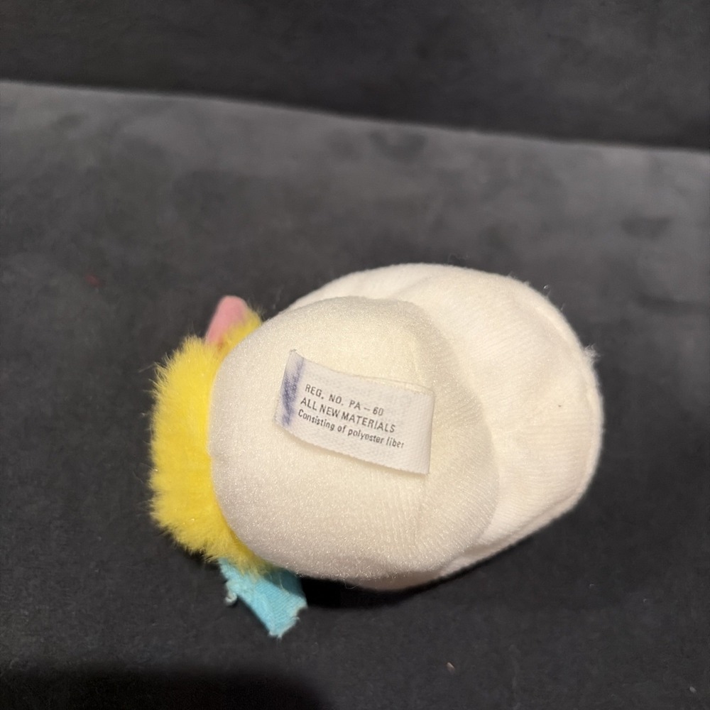 Vintage 1986 Mattel White Pocket Popple "Puffball", Poseable 3" Mini Plush #1247 - Picture 10 of 10
